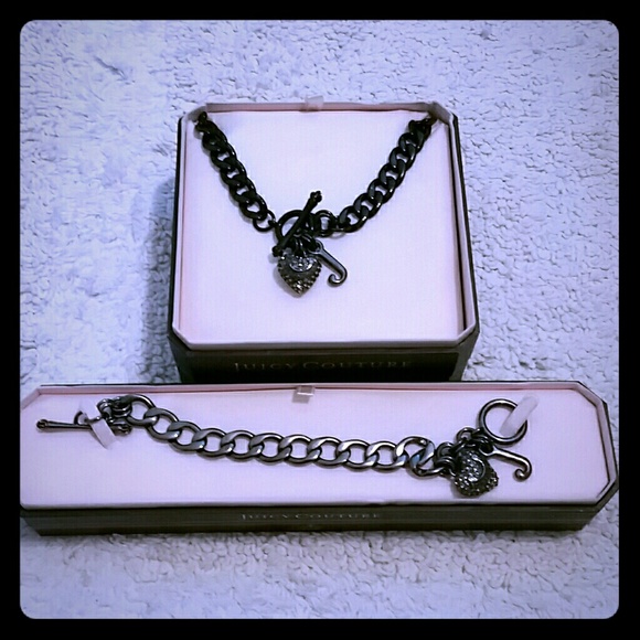 Juicy Couture Jewelry - Hematite Juicy Couture Necklace and Bracelet